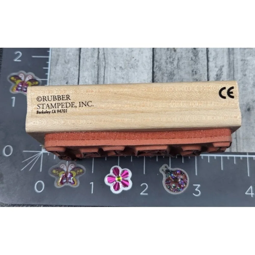 Rubber Stampede Cocktail Border Drinks A2582E Rubber Stamp Wood #L64